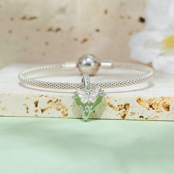 925 Sterling Silver Green Butterfly Pendant For Diy Bracelets Charms & Pendants