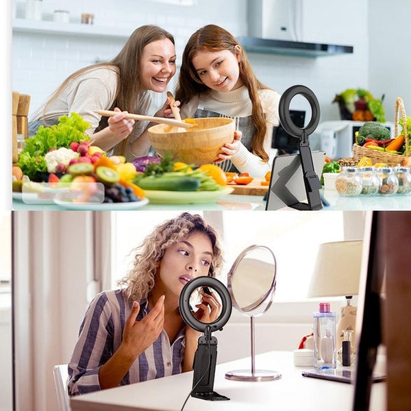 Desktop Ring Fill Light With Multi Function Bracket For Audio And Video Use Other Camera & Photo Accs