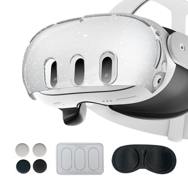 Glitter Protective Shell For Meta Quest 3 7 In 1 Transparent Bags Skins & Travel Cases