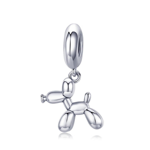 925 Sterling Silver Balloon Dog Charm For Diy Bracelets Style Bead Charms & Pendants