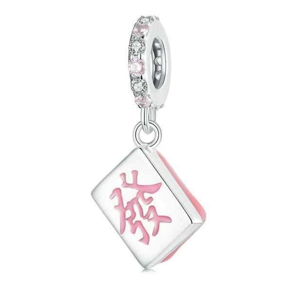 925 Sterling Silver Fortune Mahjong Diy Pendant Charms & Pendants