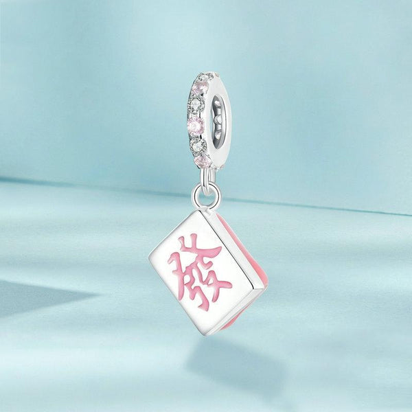 925 Sterling Silver Fortune Mahjong Diy Pendant Charms & Pendants