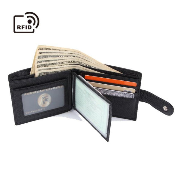 Rfid Protected Men's Wallet Secure Black Wallets