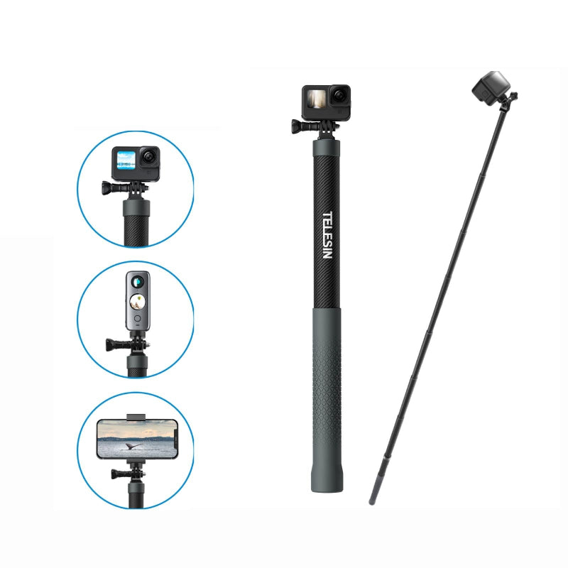 3M Carbon Fibre Selfie Stick Monopod For Action Cameras With 1/4 Screw Selfie Sticks