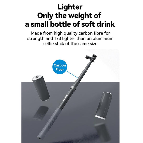 3M Carbon Fibre Selfie Stick Monopod For Action Cameras With 1/4 Screw Selfie Sticks