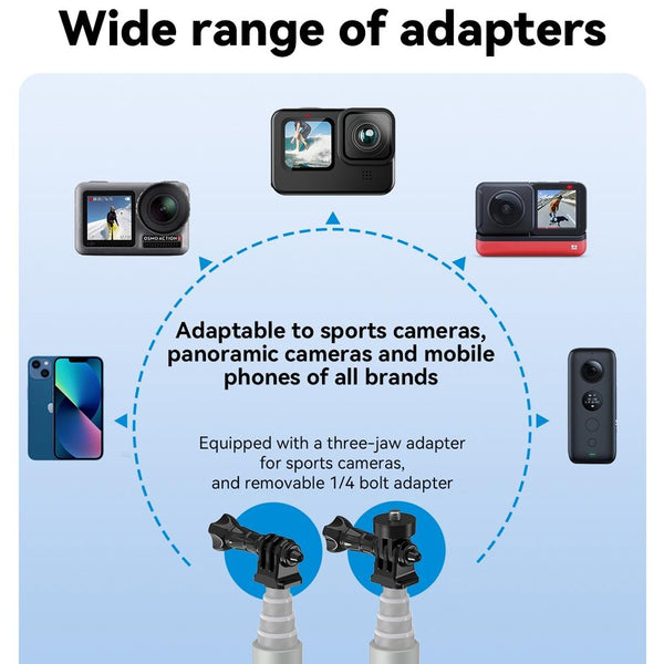 3M Carbon Fibre Selfie Stick Monopod For Action Cameras With 1/4 Screw Selfie Sticks