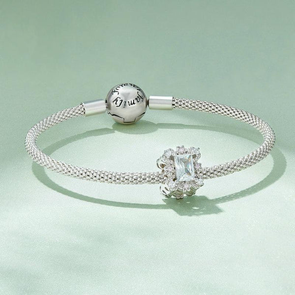 925 Sterling Silver Flower Zirconia Bracelet In Plating Charms & Pendants