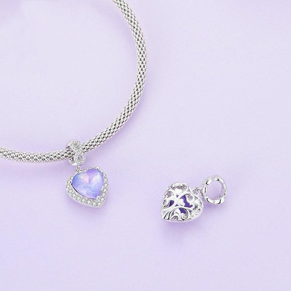 925 Sterling Silver Platinum Plated Zircon Heart Bracelet Bracelets