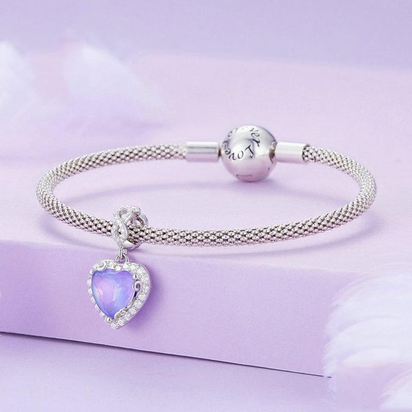 925 Sterling Silver Platinum Plated Zircon Heart Bracelet Bracelets