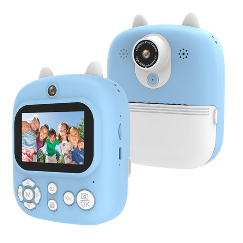 32G Instant Camera With 2.4 Display & Card Reader For Kids 1200W Blue Digital Cameras