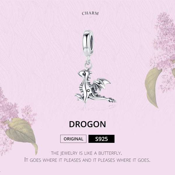 925 Sterling Silver Drogon Dinosaur Charm For Diy Bracelets Charms & Pendants
