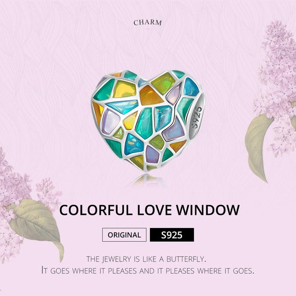 925 Sterling Silver Colorful Heart Beads For Diy Bracelets & Necklaces Charms & Pendants