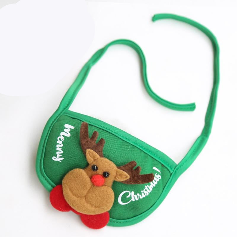 Pet Christmas Hat Saliva Festive Dressing Supplies Bibs Green Dog Clothing & Shoes