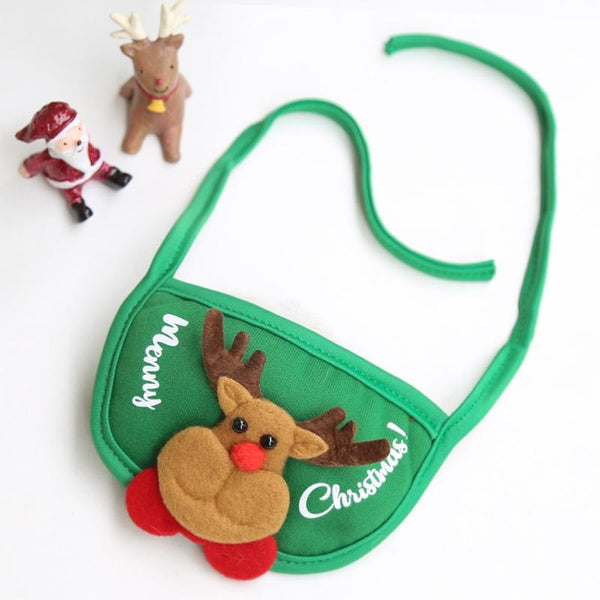 Pet Christmas Hat Saliva Festive Dressing Supplies Bibs Green Dog Clothing & Shoes