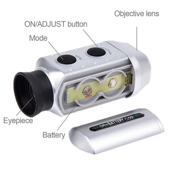 7X Digital Golf Telescope With Measuring Instrument And Padded Case Telescopes