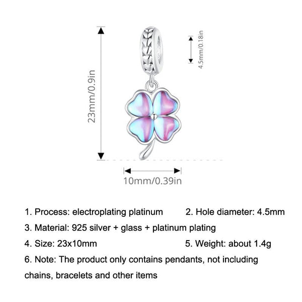 925 Sterling Silver Symphony Clover Pendant For Diy Bracelets Charms & Pendants