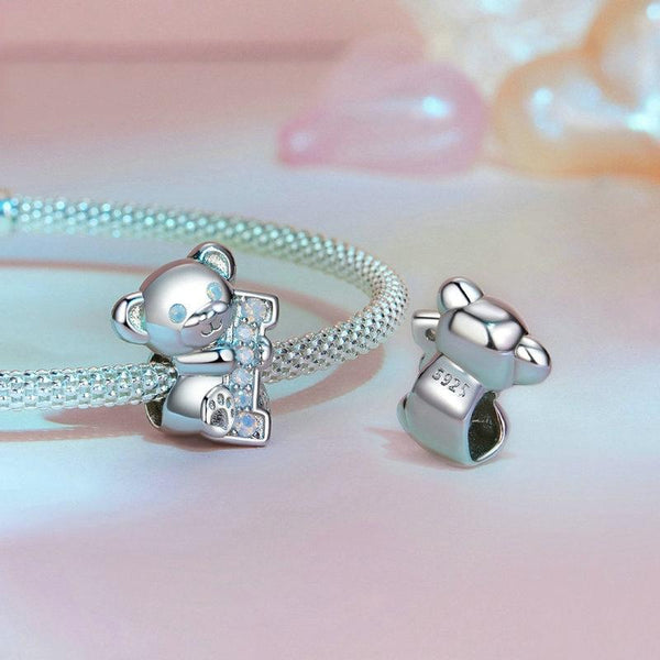 925 Sterling Silver Valentine's Day Bear Beaded Diy Jewelry Charms & Pendants