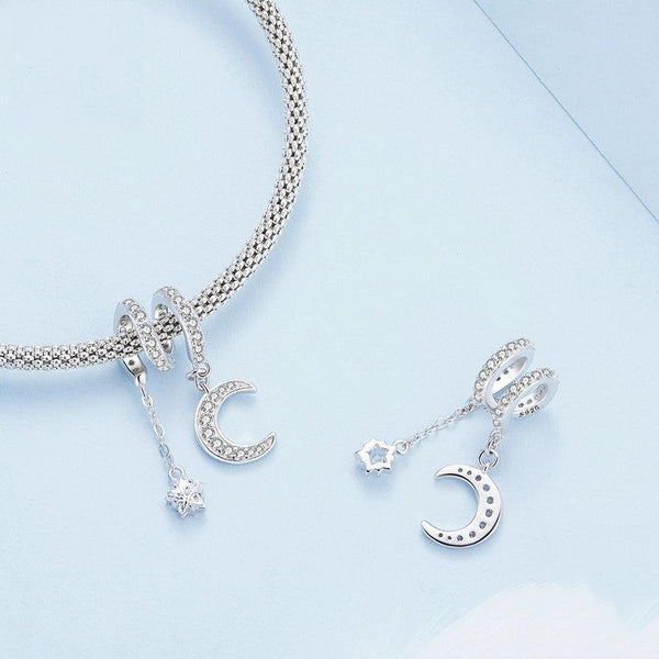 925 Sterling Silver Moonlight Zircon Bracelet Charms & Pendants