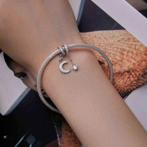 925 Sterling Silver Moonlight Zircon Bracelet Charms & Pendants