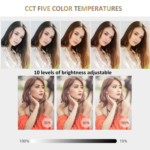 Foldable Rgb Fill Light With Phone Clip & Cold Shoe Interface Selfie Lights