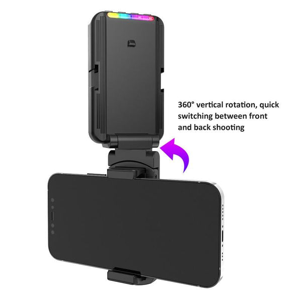 Foldable Rgb Fill Light With Phone Clip & Cold Shoe Interface Selfie Lights