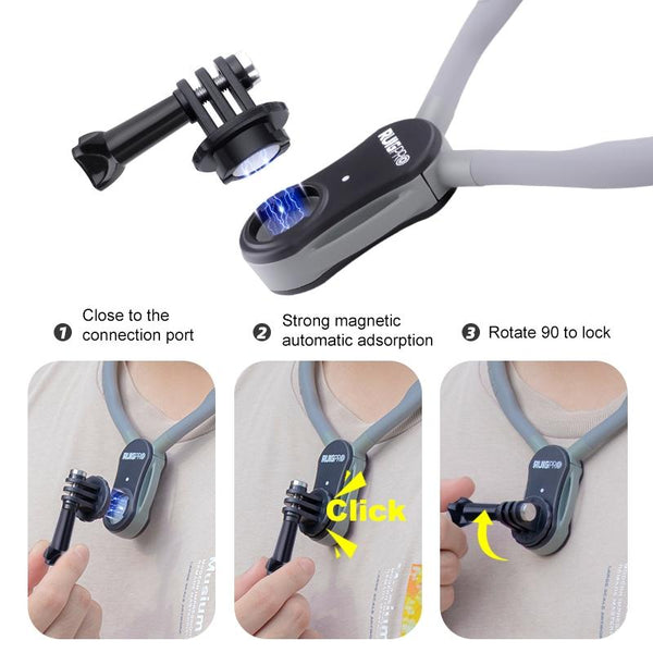 Flexible Neck Mount For Pov Viewing With Strap Camera Screen Protectors