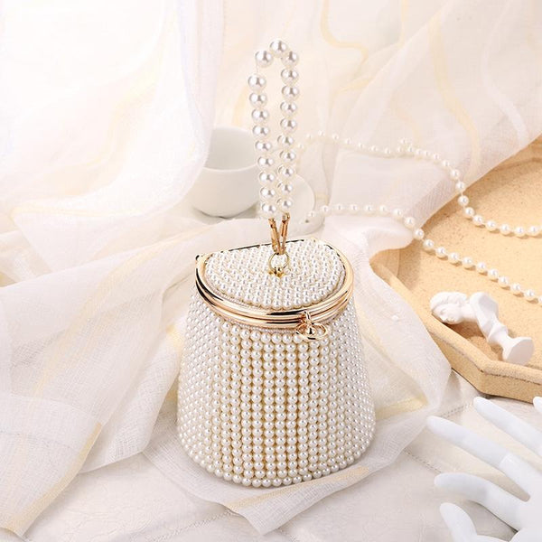 Mini Pearl Tote Bag Evening Bucket Ordinary Colour Women's Bags & Handbags