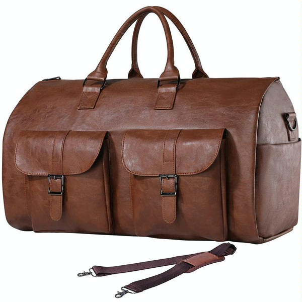 Compact Foldable Duffel Bag With Shoe Storage Brown Duffle Bags