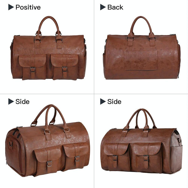 Compact Foldable Duffel Bag With Shoe Storage Brown Duffle Bags