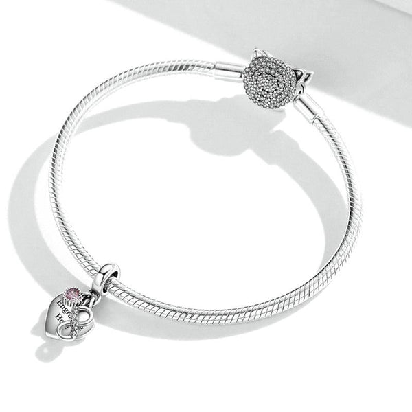 925 Sterling Silver Endless Heart Zircon Bracelet Pendant Bracelets