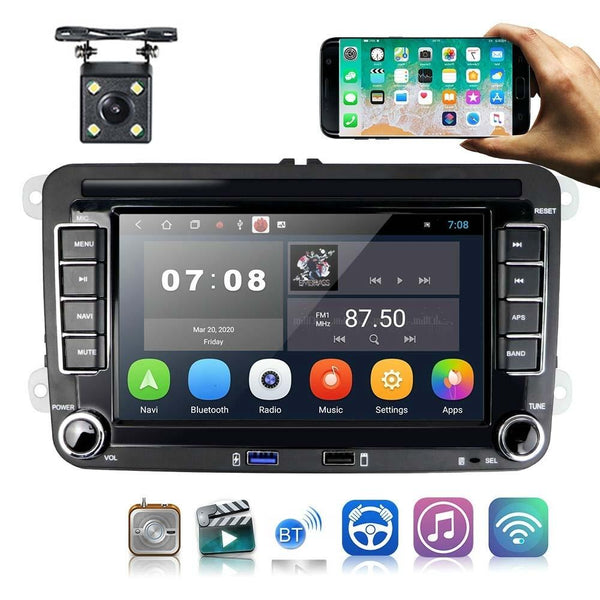 7" Android 10 Car Multimedia Player Navigation Bluetooth Camera 1+16G 4Lights Rear View Monitors/Cams & Kits