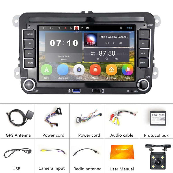 7" Android 10 Car Multimedia Player Navigation Bluetooth Camera 1+16G 4Lights Rear View Monitors/Cams & Kits