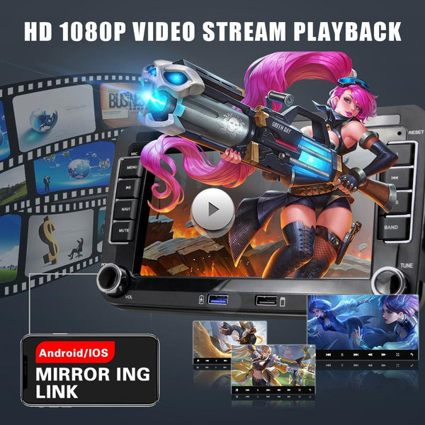 7" Android 10 Car Multimedia Player Navigation Bluetooth Camera 1+16G 4Lights Rear View Monitors/Cams & Kits