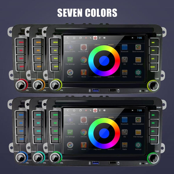 7" Android 10 Car Multimedia Player Navigation Bluetooth Camera 1+16G 4Lights Rear View Monitors/Cams & Kits