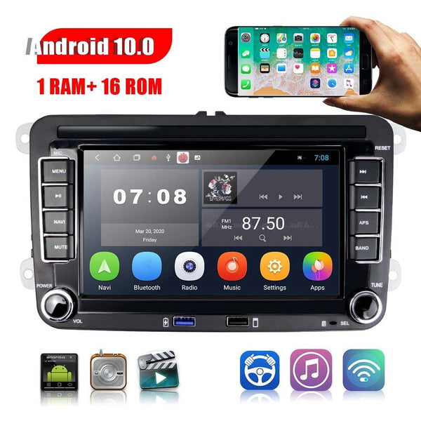 7" Android 10 Car Multimedia Player Navigation Bluetooth Camera 1+16G 4Lights Rear View Monitors/Cams & Kits