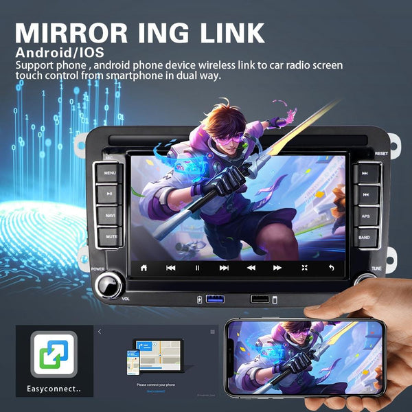 7" Android 10 Car Multimedia Player Navigation Bluetooth Camera 1+16G 4Lights Rear View Monitors/Cams & Kits