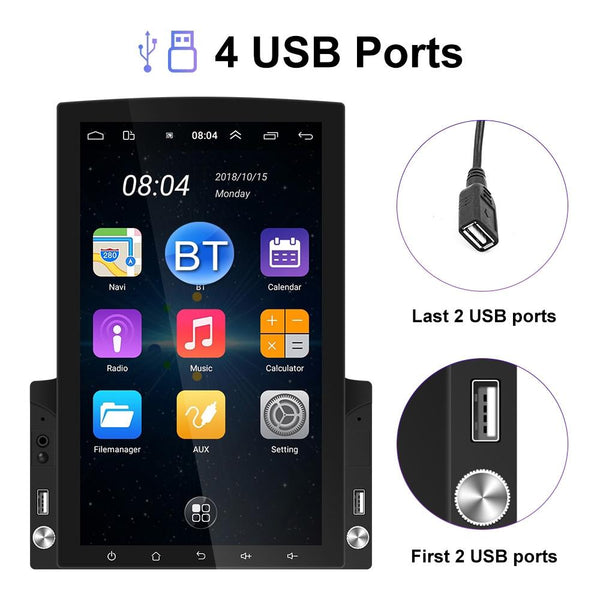 9.7 Inch Vertical Screen Android Car Mp5 Player With Hd 2.5D Glass Navigation All One Other Car Video