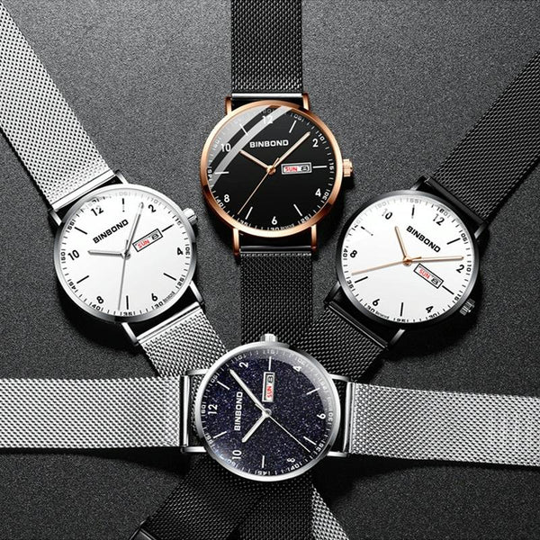 Waterproof Ultra Thin Quartz Luminous Starry Watch 30M Watches