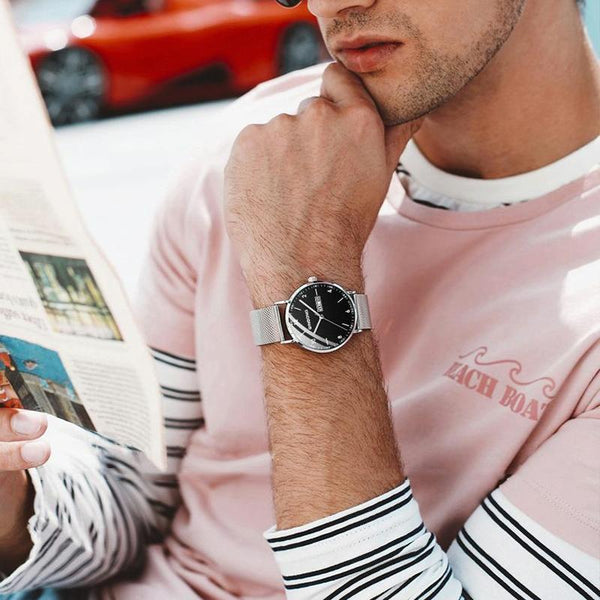 Waterproof Ultra Thin Quartz Luminous Starry Watch 30M Watches