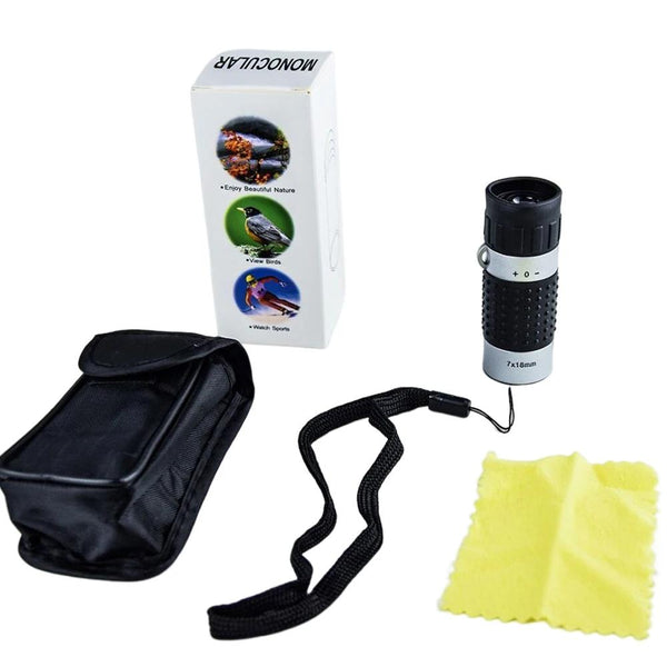 Compact 7X18 Monocular Telescope For Golf Hiking And Bird Watching Crosshairs Telescopes