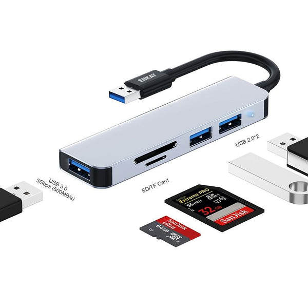 5 In 1 Usb 3.0 Docking Station With Sd / Tf Card Reader Chargers & Docking Stations