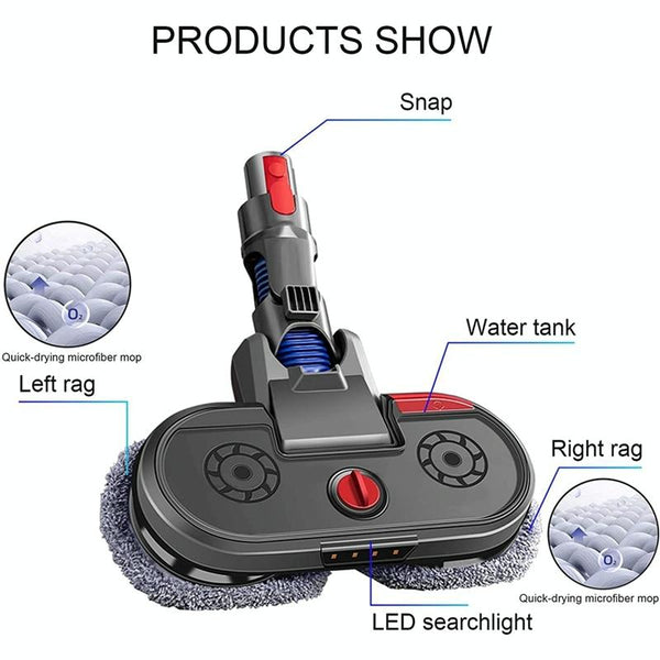 Electric Vacuum Cleaner With Integrated Mopping Head And Water Tank Includes 6 Rag Pieces For Dyson V7 V8 V10 V11 Placeholder