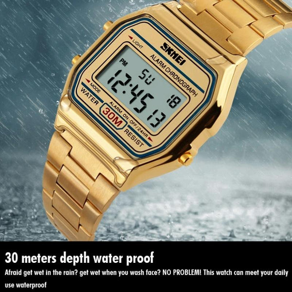 Waterproof Steel Band Men Electronic Watch Lightweight Business Watches