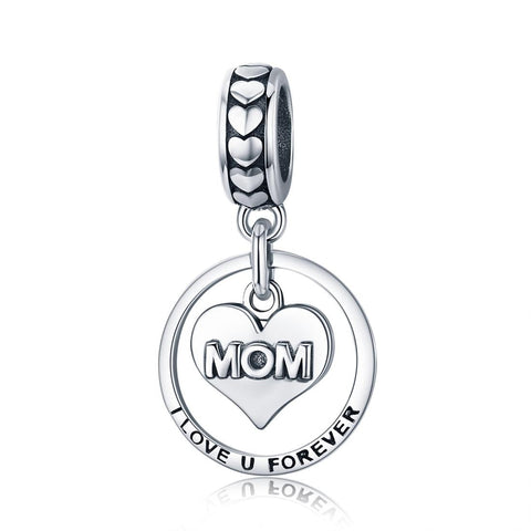 925 Sterling Silver Mothers Love Bead For Diy Bracelet Perfect Mother's Day Gift Style Charms & Pendants
