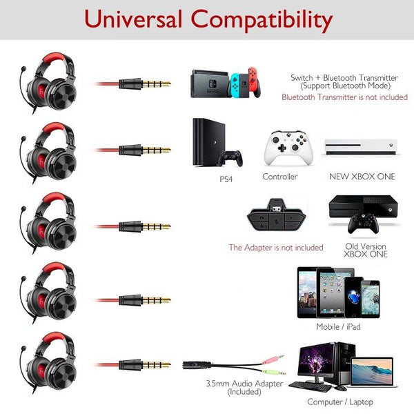 Wireless Gaming Headset Black & Red Headsets