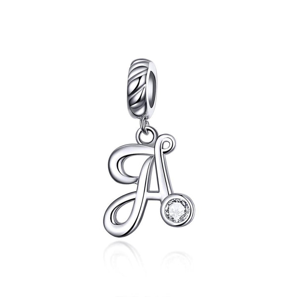 925 Sterling Silver Personalized Letter Pendant For Diy Bracelets And Necklaces Style Charms & Pendants
