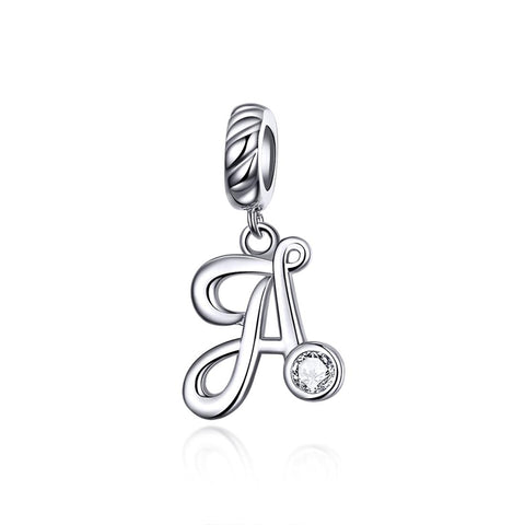 925 Sterling Silver Personalized Letter Pendant For Diy Bracelets And Necklaces Style Charms & Pendants
