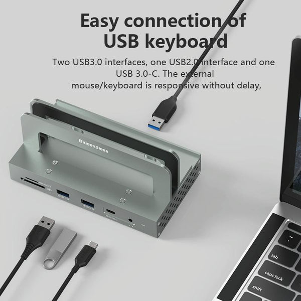1 Sets Of Vertical Laptop Docking Station With 4K / 60Hz Type C Hub 10 In Without Lan Laptop Power Adapters/Chargers