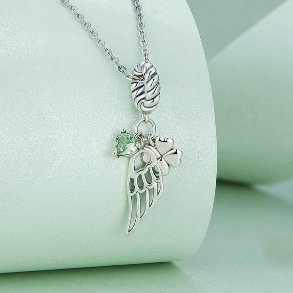 Veile Studios 1 Sets Of 925 Sterling Silver Zircon Clover Bracelet With Hollow Wings Bracelets