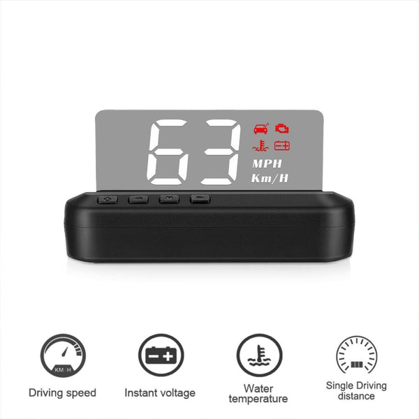 Car Hud Head Up Display Obd2 Eliminates Fault Codes & Alerts For Overspeed Other Instruments & Gauges